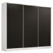 Guarda Roupa Casal 100% MDF Madesa Zurique 3 Portas de Correr - Branco/Preto