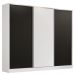 Guarda Roupa Casal 100% MDF Madesa Zurique 3 Portas de Correr - Branco/Preto/Branco