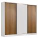 Guarda Roupa Casal 100% MDF Madesa Zurique 3 Portas de Correr - Branco/Rustic/Branco