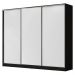 Guarda Roupa Casal 100% MDF Madesa Zurique 3 Portas de Correr - Preto/Branco