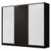 Guarda Roupa Casal 100% MDF Madesa Zurique 3 Portas de Correr - Preto/Branco/Preto