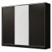 Guarda Roupa Casal 100% MDF Madesa Zurique 3 Portas de Correr - Preto/Preto/Branco