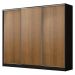 Guarda Roupa Casal 100% MDF Madesa Zurique 3 Portas de Correr - Preto/Rustic
