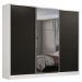 Guarda Roupa Casal 100% MDF Madesa Zurique 3 Portas de Correr com Espelho - Branco/Preto