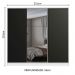 Guarda Roupa Casal 100% MDF Madesa Zurique 3 Portas de Correr com Espelho - Branco/Preto