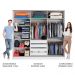 Guarda Roupa Casal 100% MDF Madesa Zurique 3 Portas de Correr com Espelho - Branco/Preto