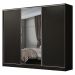 Guarda Roupa Casal 100% MDF Madesa Zurique 3 Portas de Correr com Espelho - Preto