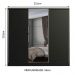 Guarda Roupa Casal 100% MDF Madesa Zurique 3 Portas de Correr com Espelho - Preto