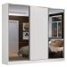 Guarda Roupa Casal 100% MDF Madesa Zurique 3 Portas de Correr com Espelhos - Branco