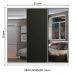 Guarda Roupa Casal 100% MDF Madesa Zurique 3 Portas de Correr com Espelhos - Branco/Preto