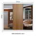 Guarda Roupa Casal 100% MDF Madesa Zurique 3 Portas de Correr com Espelhos - Branco/Rustic