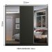 Guarda Roupa Casal 100% MDF Madesa Zurique 3 Portas de Correr com Espelhos - Preto