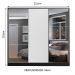 Guarda Roupa Casal 100% MDF Madesa Zurique 3 Portas de Correr com Espelhos - Preto/Branco