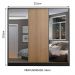 Guarda Roupa Casal 100% MDF Madesa Zurique 3 Portas de Correr com Espelhos - Preto/Rustic