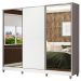 Guarda Roupa Casal 100% MDF Madesa Zurique 3 Portas de Correr com Espelhos com Pés - Branco