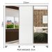 Guarda Roupa Casal 100% MDF Madesa Zurique 3 Portas de Correr com Espelhos com Pés - Branco
