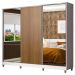 Guarda Roupa Casal 100% MDF Madesa Zurique 3 Portas de Correr com Espelhos com Pés - Branco/Rustic