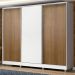 Guarda Roupa Casal 100% MDF Madesa Zurique 3 Portas de Correr com Pés - Branco/Rustic/Branco