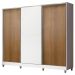 Guarda Roupa Casal 100% MDF Madesa Zurique 3 Portas de Correr com Pés - Branco/Rustic/Branco