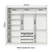 Guarda Roupa Casal 100% MDF com Espelho Madesa Royale 3 Portas de Correr