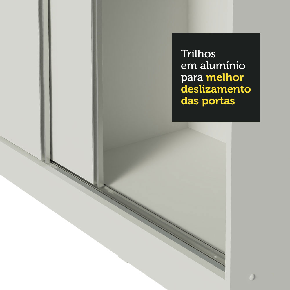 Guarda Roupa Casal 100% MDF com Espelho Madesa Royale 3 Portas de Correr