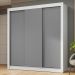 Guarda-Roupa Casal 3 Portas de Correr Branco/Cinza Nobre Madesa