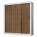 Guarda-Roupa Casal 3 Portas de Correr Branco/Rustic Nobre Madesa