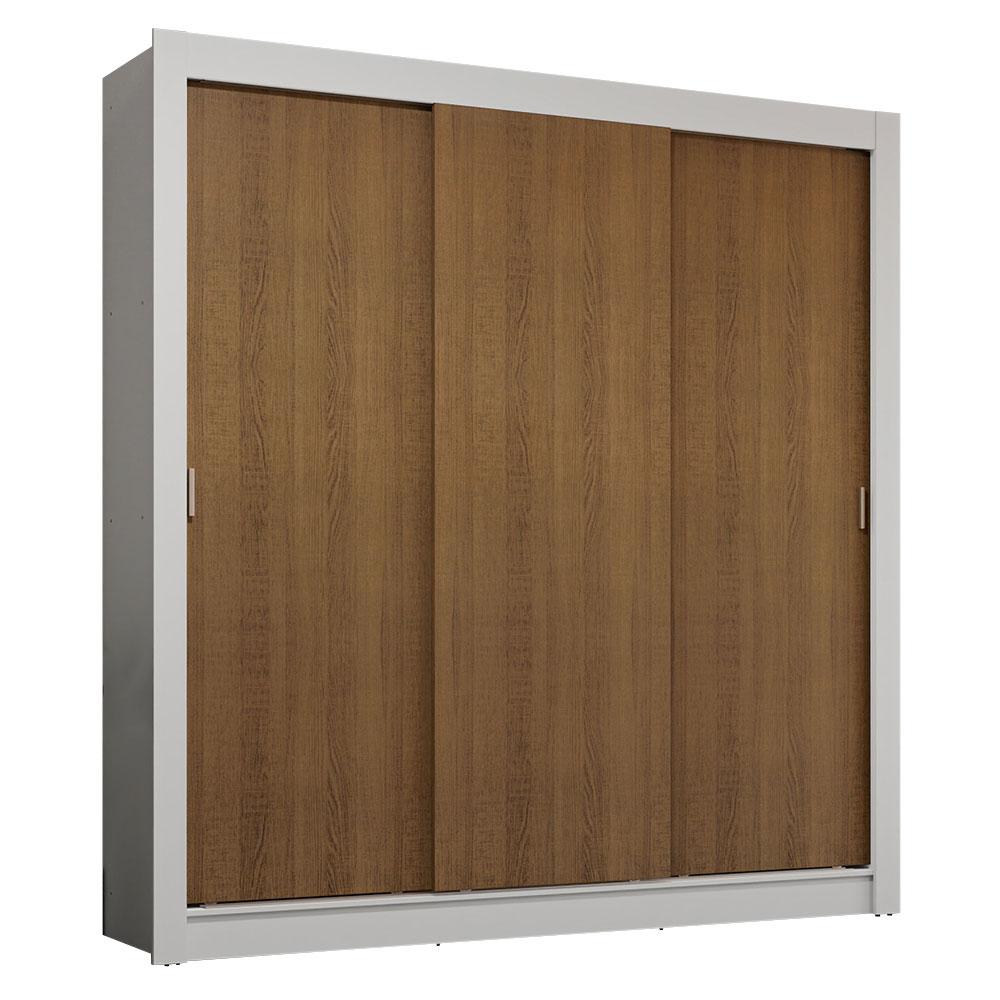 Guarda-Roupa Casal 3 Portas de Correr Branco/Rustic Sublime Plus Madesa