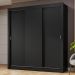 Guarda-Roupa Casal 3 Portas de Correr Preto Nobre Madesa