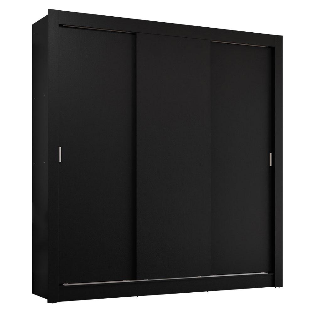 Guarda-Roupa Casal 3 Portas de Correr Preto Sublime Plus Madesa