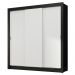 Guarda-Roupa Casal 3 Portas de Correr Preto/Branco Nobre Madesa