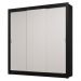 Guarda-Roupa Casal 3 Portas de Correr Preto/Branco Sublime Madesa
