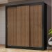 Guarda-Roupa Casal 3 Portas de Correr Preto/Rustic Nobre Madesa