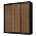 Guarda-Roupa Casal 3 Portas de Correr Preto/Rustic Nobre Madesa