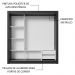 Guarda-Roupa Casal 3 Portas de Correr Preto/Rustic Sublime Madesa