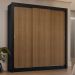 Guarda-Roupa Casal 3 Portas de Correr Preto/Rustic Sublime Plus Madesa