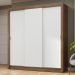 Guarda-Roupa Casal 3 Portas de Correr Rustic/Branco Nobre Madesa