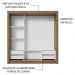 Guarda-Roupa Casal 3 Portas de Correr Rustic/Branco Sublime Plus Madesa