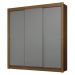 Guarda-Roupa Casal 3 Portas de Correr Rustic/Cinza Sublime Madesa