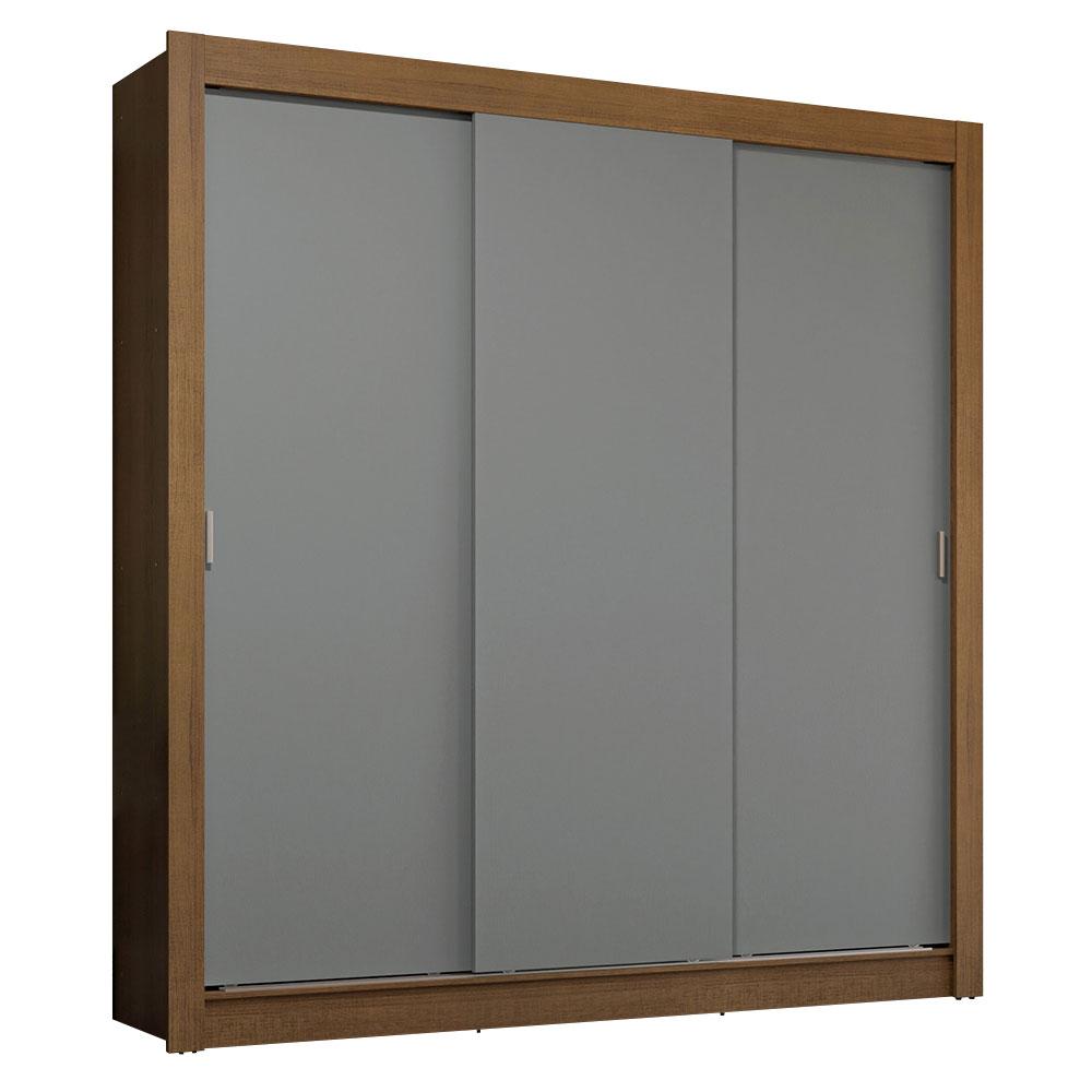 Guarda-Roupa Casal 3 Portas de Correr Rustic/Cinza Sublime Plus Madesa