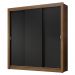 Guarda-Roupa Casal 3 Portas de Correr Rustic/Preto Nobre Madesa