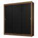 Guarda-Roupa Casal 3 Portas de Correr Rustic/Preto Sublime Madesa