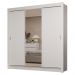 Guarda-Roupa Casal 3 Portas de Correr com Espelho 2 Gavetas Branco Sublime Madesa