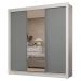 Guarda-Roupa Casal 3 Portas de Correr com Espelho 2 Gavetas Branco/Cinza Sublime Madesa