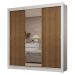 Guarda-Roupa Casal 3 Portas de Correr com Espelho 2 Gavetas Branco/Rustic Sublime Madesa