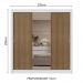 Guarda-Roupa Casal 3 Portas de Correr com Espelho 2 Gavetas Branco/Rustic Sublime Madesa