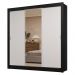 Guarda-Roupa Casal 3 Portas de Correr com Espelho 2 Gavetas Preto/Branco Sublime Madesa