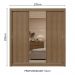 Guarda-Roupa Casal 3 Portas de Correr com Espelho 2 Gavetas Rustic Sublime Madesa