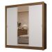 Guarda-Roupa Casal 3 Portas de Correr com Espelho 2 Gavetas Rustic/Branco Sublime Madesa