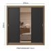 Guarda-Roupa Casal 3 Portas de Correr com Espelho 2 Gavetas Rustic/Preto Sublime Madesa